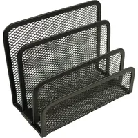 Helit Briefständer Mesh H2518395 14x7x9,7cm 3Fächer Metall schwarz