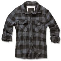 Brandit Textil Check Langarmhemd Black / Grey 2XL