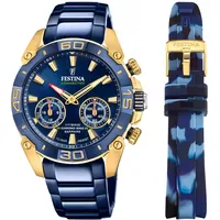 Festina Chrono Bike Connected 45 mm blau/gold