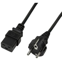 Logilink Power Cord, CEE 7/7-IEC C19 Black, 1,80m