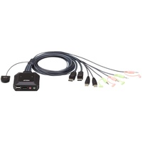 ATEN CS22DP-AT 2-Port USB DisplayPort KVM Switch schwarz