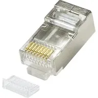 Logilink Modularstecker CAT5 geschirmt mit Einfädelhilfe 100 Stück, Rosa,