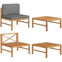 VidaXL Garten-Lounge-Set 2-tlg. natur/dunkelgrau