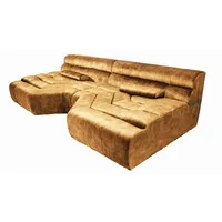 KAWOLA Big Sofa TARA Wohnlandschaft Velvet Vintage gold 286x76x143cm