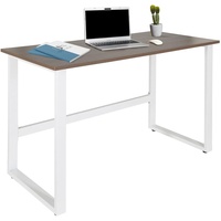 HJH Office Schreibtisch WORKSPACE Light I Walnuss/Weiß schmaler Computertisch