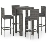 VidaXL Gartenbar-Set 5-tlg. Grau