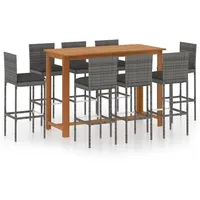 VidaXL Gartenbar-Set 9-tlg. Grau