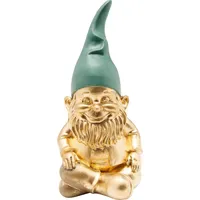 Kare Design Deko Figur Zwerg Sitting, gold Grün