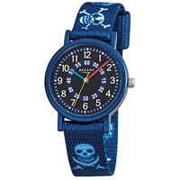 REGENT Textil Kinder Uhr F-951 Quarzuhr Armband blau Analog