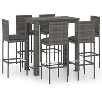 VidaXL Gartenbar-Set 7-tlg. Grau