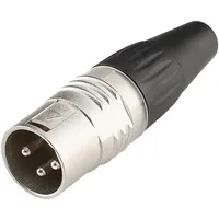 HICON HI-X3CM-V XLR-Steckverbinder Stecker, gerade Polzahl: 3 Schwarz, Silber