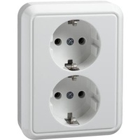 Elso Schuko-Steckdose 2-fach halbversenkt Weiß 1 St.