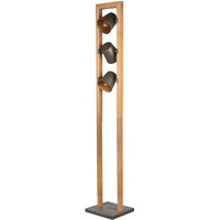 Trio Leuchten Stehleuchte Bell 401900367, Holz Natur, Metall Nickel