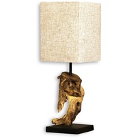 Levandeo Lampe Tischlampe/Tischleuchte aus Holz - Design Holzlampe Treibholz