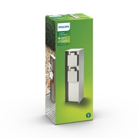 Philips Sockel-Doppelsteckdose für außen Auckland Edelstahl