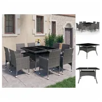 VidaXL Garten-Essgruppe 9-tlg. Grau
