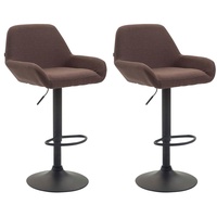 CLP 2er Set Barhocker Braga Stoff braun