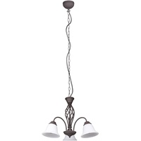 Trio Leuchten Pendelleuchte Rustica 101000324, Metall rostfarbig, Glas weiß