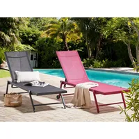 Beliani Gartenliege Schwarz 65x198x107