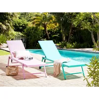 Beliani Gartenliege Rosa 65x198x107