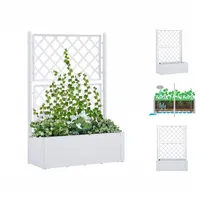 VidaXL Garten-Hochbeet mit Spalier und Selbstbewässerungssystem Weiß