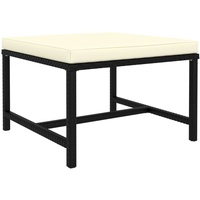 VidaXL Modular-Fußhocker mit Kissen Schwarz Poly Rattan