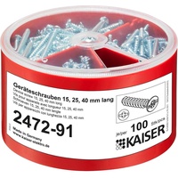 Kaiser Geräteschrauben-Box je 100 3,2x15/25/40 2472-91