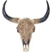MCW Deko Schädel Longhorn Tribal Polyresin 65x44 cm