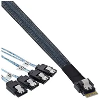 InLine Slim SAS Kabel, SFF-8654 4i zu 4x SATA