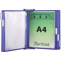 Tarifold Wandhalter 5 Sichttafeln blau m.Drahtrahmen,ku.-ummantelt f.DIN A4