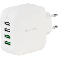 Vivanco Quattro USB Charger 2.4A mit Smart IC weiß