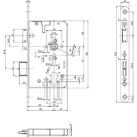 BKS Fluchttürschloss B-23210-04-R-8 2-flg. Funktion B, Rundstulp 20, PZ