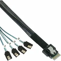 InLine Slim SAS Kabel, SFF-8654 4i zu 4x SATA