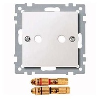Merten Zentralplatte mit High-End Lautsprecher-Steckverbinder, polarweiß 469319