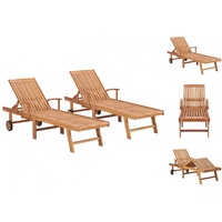 VidaXL Sonnenliegen 2 Stk. Massivholz Teak