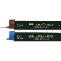Faber-Castell SUPER-POLYMER Feinminen-Bleistiftminen schwarz 2B 0,7 mm, 12 St.