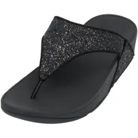 FitFlop Damen LULU Crystal Toe-Post Sandalen, Schwarz (Black Glitter),
