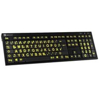 LogicKeyboard XL-Print Kabelgebunden Tastatur Deutsch, QWERTZ Schwarz Multimediatasten, USB-Hub,
