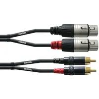 Cordial Audiokabel 2x XLR-Stecker - 2x Cinch-Stecker 3,00m (CFU