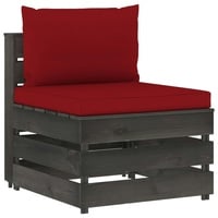 VidaXL Modulares Mittelsofa grau/weinrot