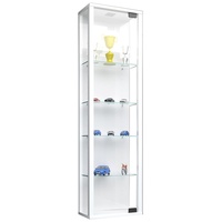 PKline Vitrinenschrank Glas Wandschrank Vitrine Sammlervitrine Hängeschrank weiß