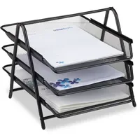 Relaxdays Dokumentenablage aus Metall, Schwarz