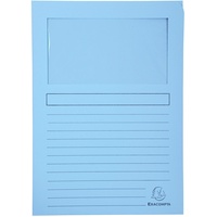 Exacompta 50152E 100er Pack Fenstermappen A4 hellblau Dokumentenmappe Einschlagmappe