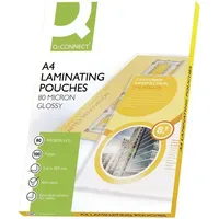 Q-Connect Heißlaminier-Folientasche, A4, 80 mym, 216 x 303mm, 100