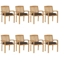 VidaXL Stapelbare Gartenstühle mit Kissen 95,5 x 59 x