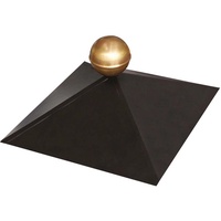 Karibu Pavillonhaube schwarz mit Messingkugel