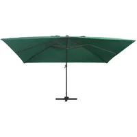VidaXL Ampelschirm mit LED-Leuchten und Aluminium-Mast 400x300 cm Grün