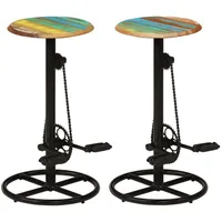 VidaXL Barhocker 2 Stk. Altholz Massiv