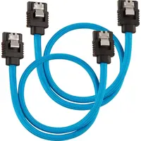 Corsair Premium Sleeved SATA-Kabel 30cm blau