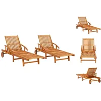 VidaXL Sonnenliegen 2 Stk. Massivholz Akazie